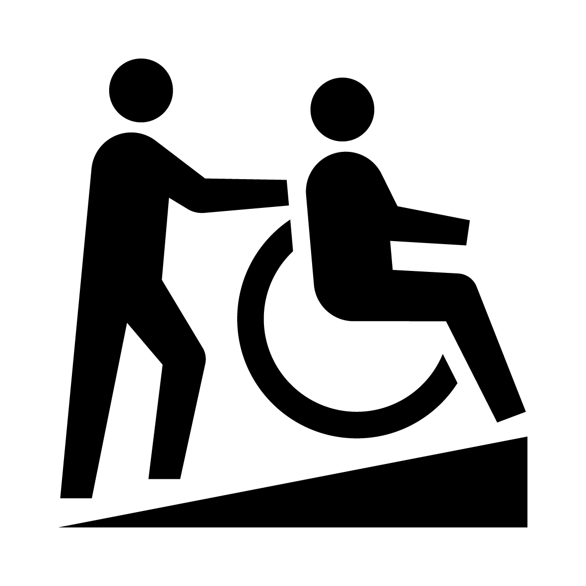 須人員協助上下坡道 圖標縮圖